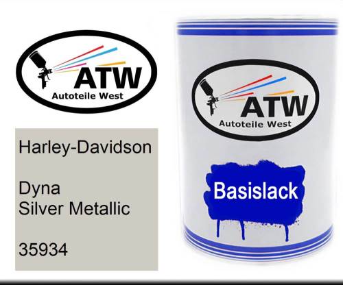 Harley-Davidson, Dyna Silver Metallic, 35934: 500ml Lackdose, von ATW Autoteile West.